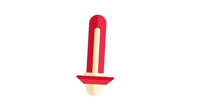 Red pencil icon with animated tip spinning in a seamless pattern on a white background