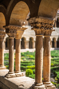 Romanesque Cloister Columns with Acanthus Capitals, Santo Domingo de Silos, Spain