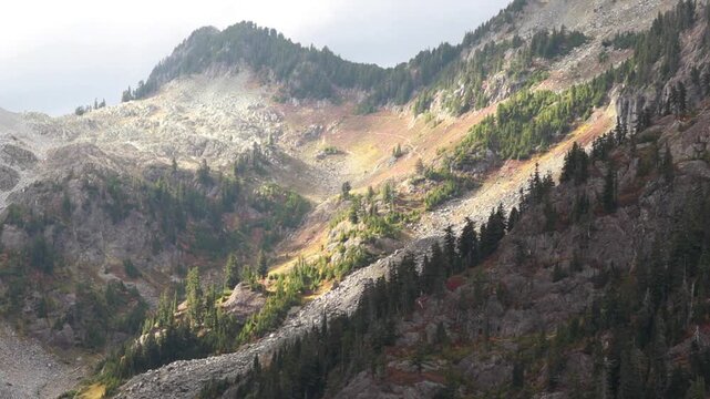 Mountain landscape in Mt. Baker-Snoqualmie National Forest, Washington. Stunning landscape view in the Artist Point area.