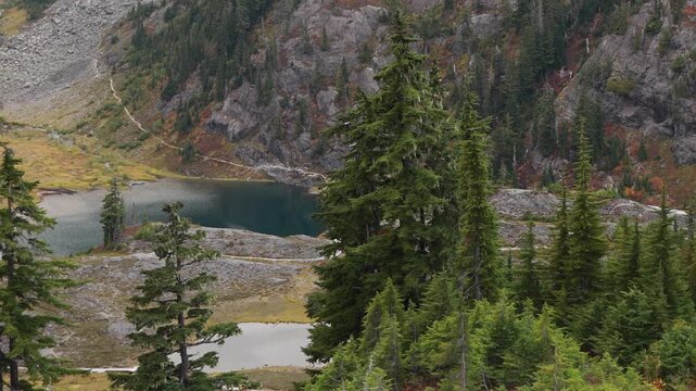 Mountain landscape in Mt. Baker-Snoqualmie National Forest, Washington. Stunning landscape view in the Artist Point area.