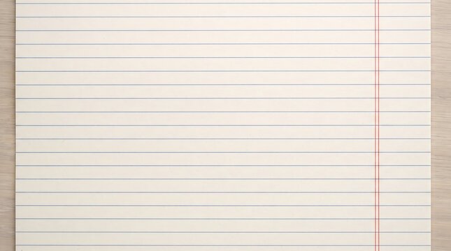 Blank lined notebook paper with red margin guide for writing or drafting documents