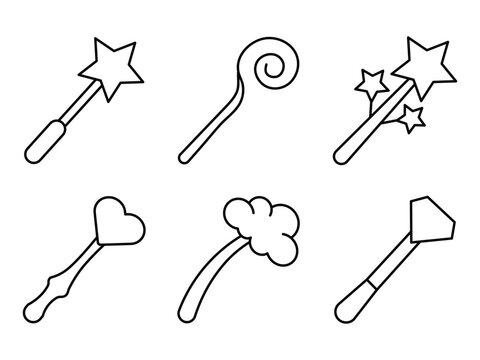 Magic Wand Simple Line Icons Collection.