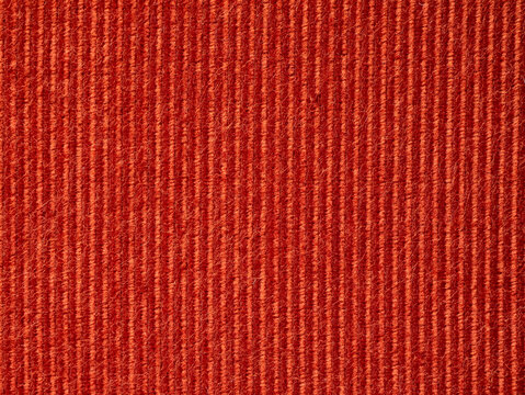 Close up of terracotta corduroy fabric with vertical lines for 3D modeling and interior design