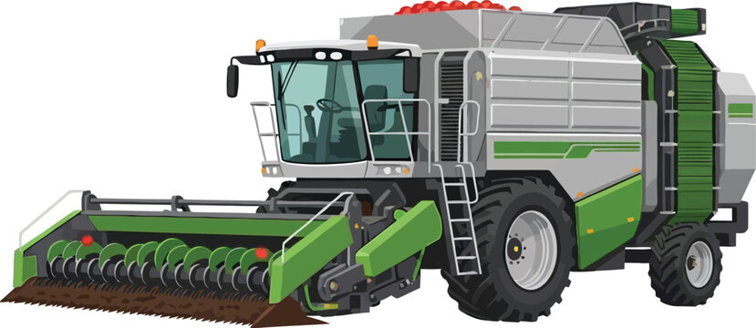 Modern combine harvester agricultural machine with agriculture