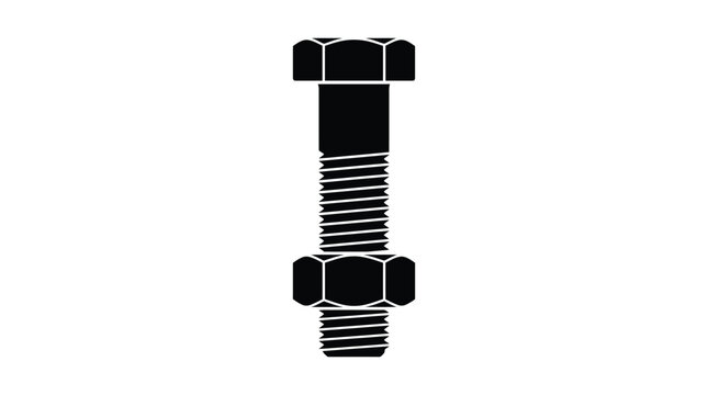 Bolt and nut assembly depicted as a black silhouette