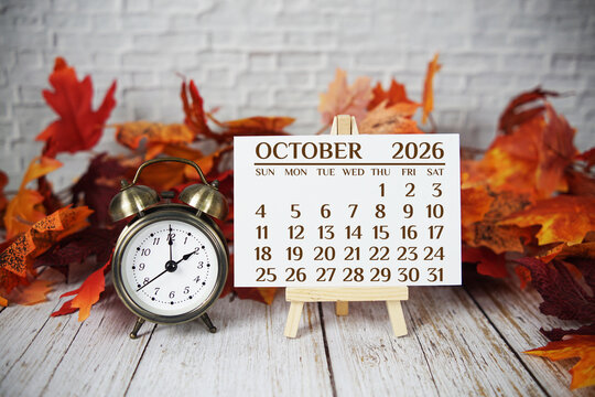 October 2026 annual monthly desk calendar for planning and management