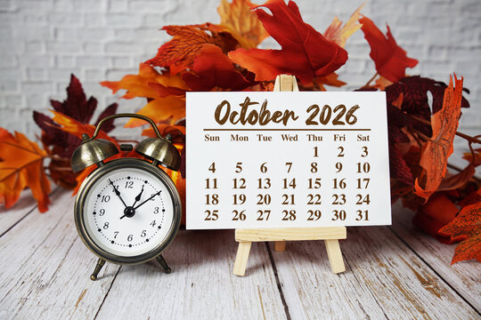 October 2026 annual monthly desk calendar for planning and management