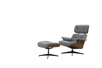 Obraz premium Modern Gray Lounge Chair with Ottoman