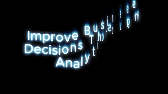 Letters forming Improve Decisions Analytics on a dark surface showcasing financial metrics optimization and performance tracking for corporate intelligence and strategic planning processes.