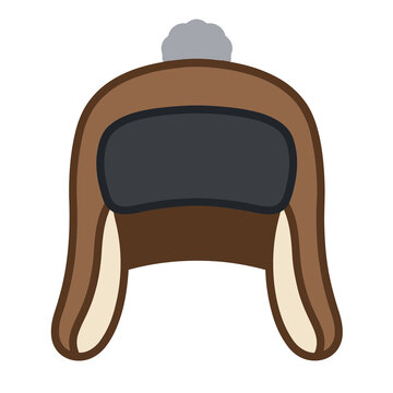 Brown trapper hat with ear flaps