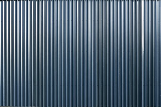 Profiled metal cladding on a data center construction site, featuring rain-darkened ribbed surfaces for industrial background and overlay use