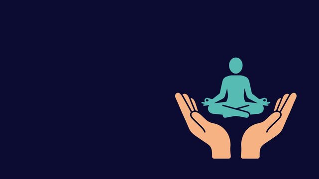 Flat 2D animation International Yoga Day June 21 wellness