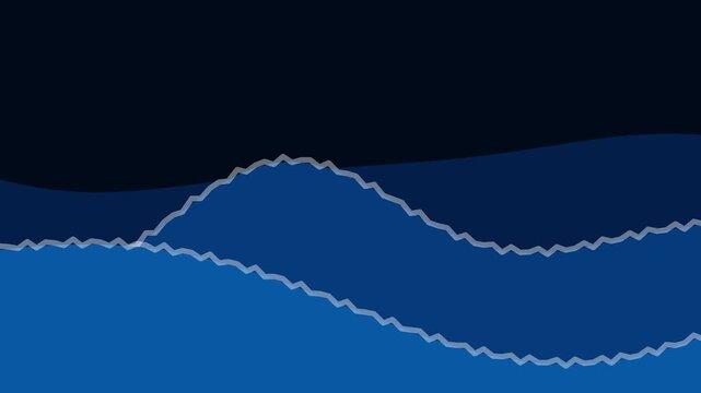 Jagged blue data waves scrolling for financial presentation and fintech UI background