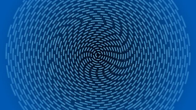 Rotating blue dashed line vortex for technology data presentations and UI loading screens