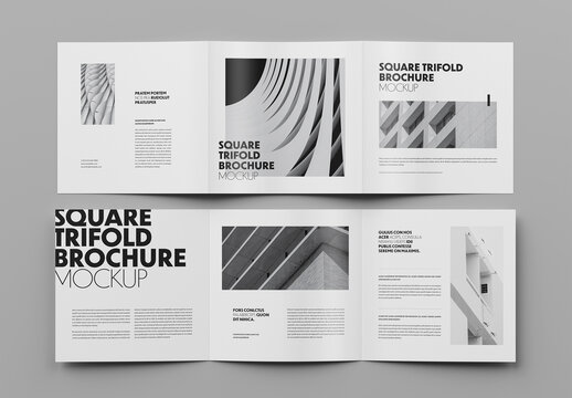 Square Trifold Brochure Mockup