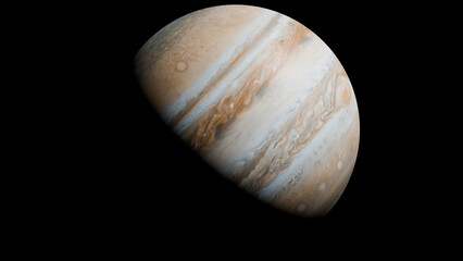 Close-up Cinematic View of Jupiter Great Red Spot and Stormy Atmosphere © Emirhan