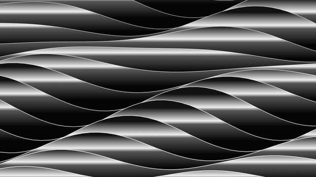 Sleek metallic silver waves flowing for luxury corporate presentation background