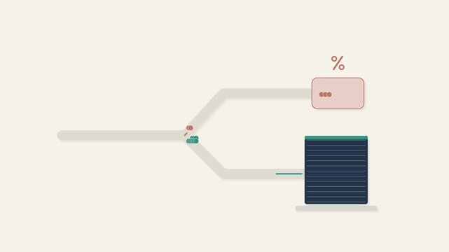 Loan payments splitting between interest and principal, debt repayment allocation animation