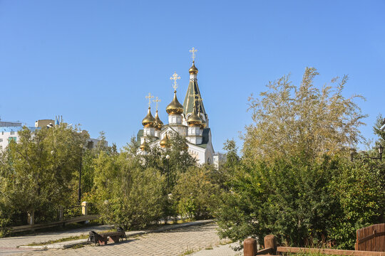 Transfiguration Cathedral in the city of Yakutsk,.