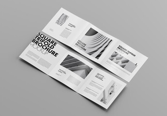 Square Trifold Brochure Mockup