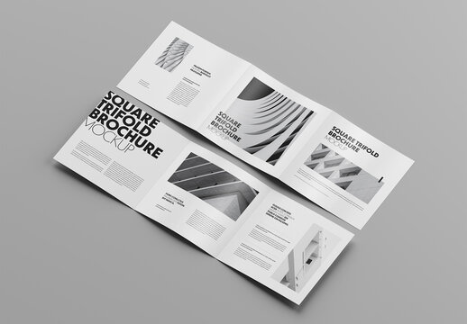 Square Trifold Brochure Mockup