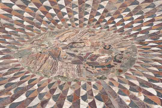Medusa mosaic in Odeon of Cibyra Ancient City in Burdur, Turkiye
