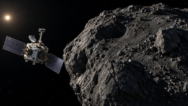 Autonomous Asteroid Survey Spacecraft Mapping a Rugged Rock in Deep Space