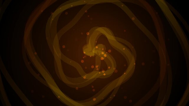 Glowing amber liquid stirred abstract motion background.