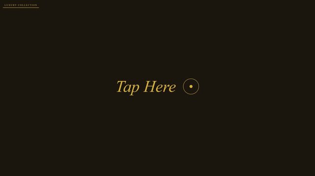 Elegant Tap Here Button with Subtle Animation on Dark Background.