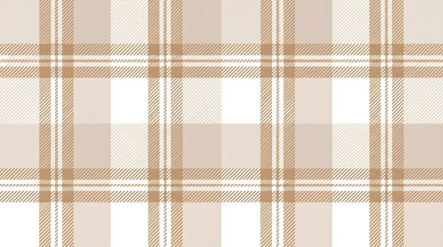Beige and white plaid checkered pattern fabric design texture