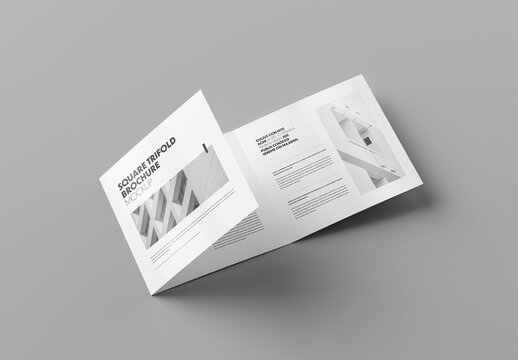Square Trifold Brochure Mockup