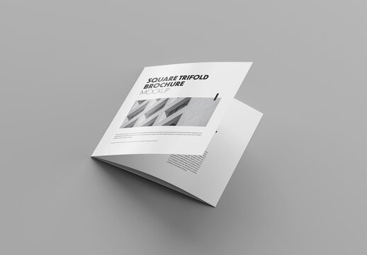 Square Trifold Brochure Mockup
