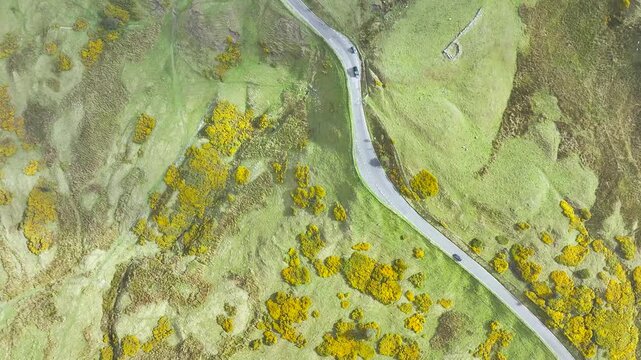 Mam Tor from a drone, Peak District National Park, Derbyshire, England, UK