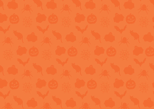 Seamless Halloween Pattern with Pumpkins, Spiders, and Spiderwebs