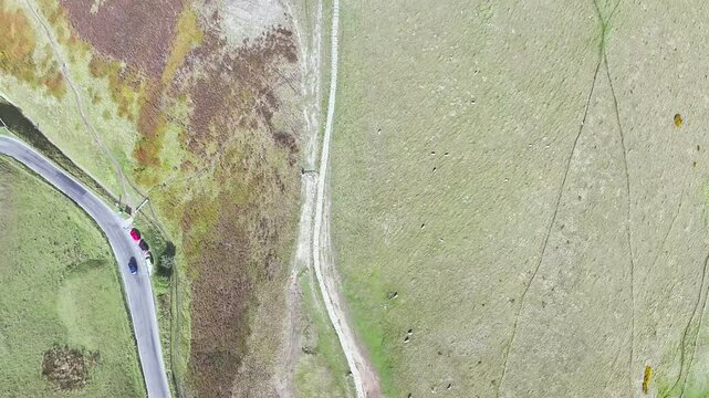 Mam Tor from a drone, Peak District National Park, Derbyshire, England, UK