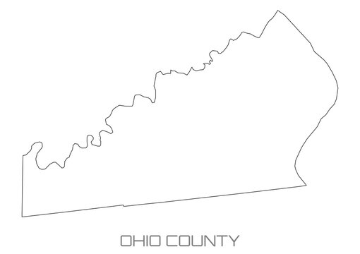 Ohio County map, Indiana State, USA