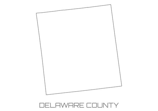 Delaware County map, Indiana State, USA