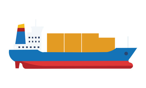 Cargo ship vector illustration