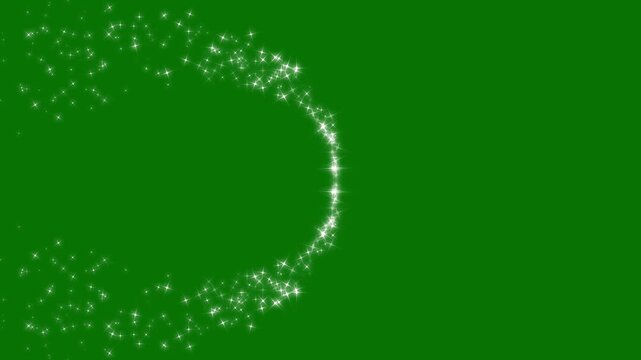 Luxury white glitter sparkle animation, fairy dust, glowing star particles burst, twinkling shimmer line effect, doodle stars motion, green screen background overlay, 4k video.