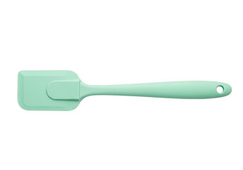 Fototapeta premium Mint green silicone spatula isolated on transparent background
