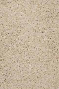 Close-up texture of uncooked long-grain white rice, creating a clean natural food background.