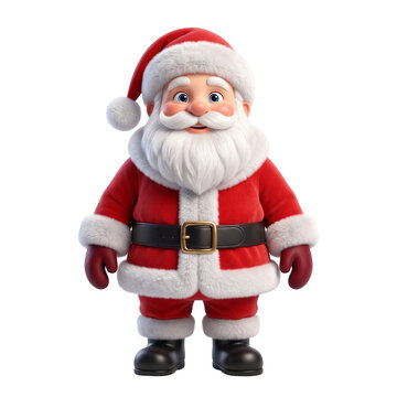 3D rendered illustration of a happy Santa Claus isolated on white background