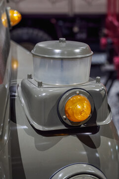 Empty air pre-cleaner bowl on a vintage truck.