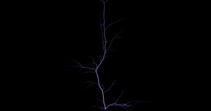 Lightning. Electric arc, discharge on a black background. Sparkling lightning.