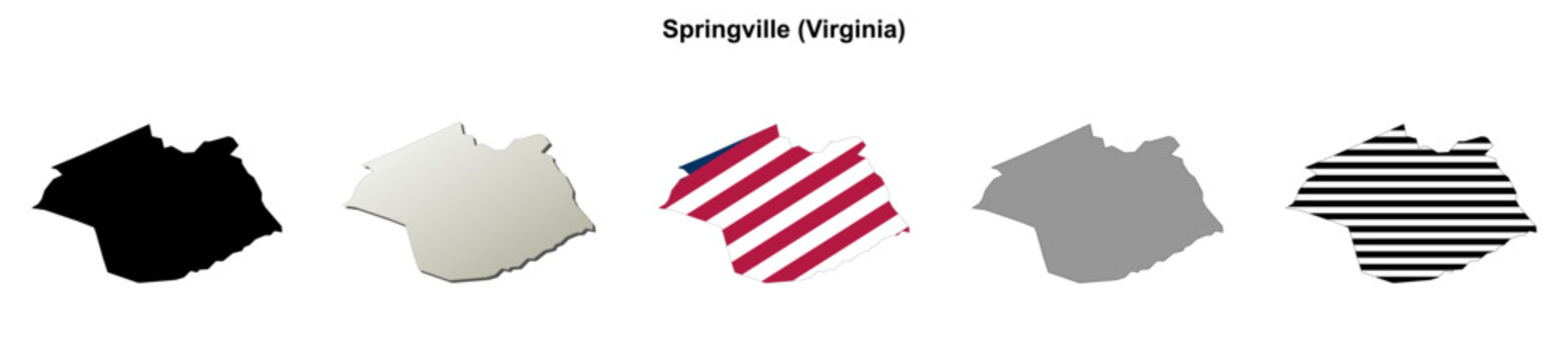 Springville (Virginia) blank outline map set