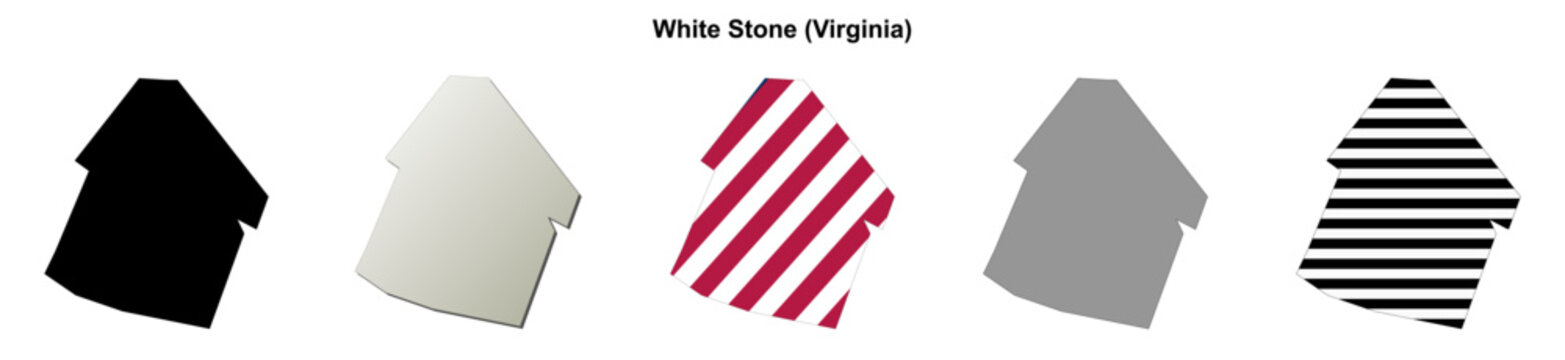 White Stone (Virginia) blank outline map set