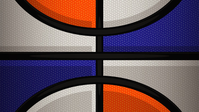 Vector basketball seamless background pattern repeating blue orange and white