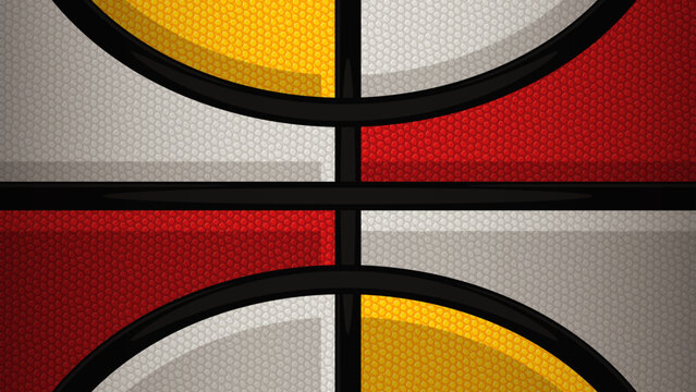 Vector basketball seamless background pattern repeating red yellow and white