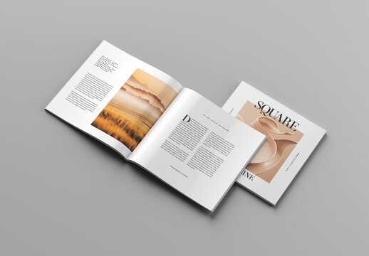 Square Magazine Mockup