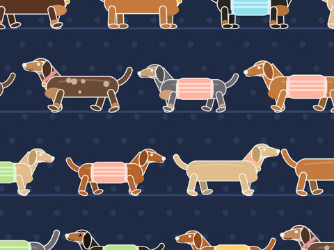 Dog Lover Dachshund Repeat Pattern For Textile